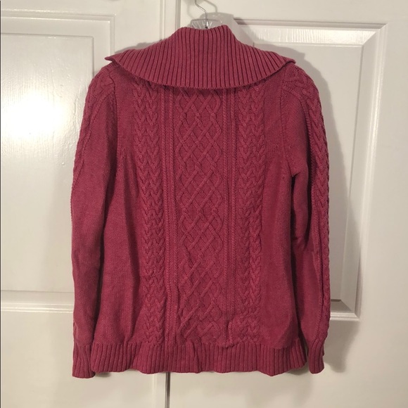 LL Bean Pink Button Up Sweater - Picture 3 of 8